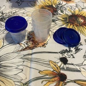 Vintage Tupperware 2 oz container with lid.  Salad dressing cup.